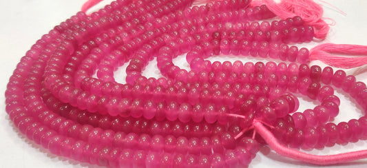 Natural Pink Tourmaline Quartz Rondelle Plain Smooth  Gemstone Beads Sold per strand 8 Inches Long Best quality Beads