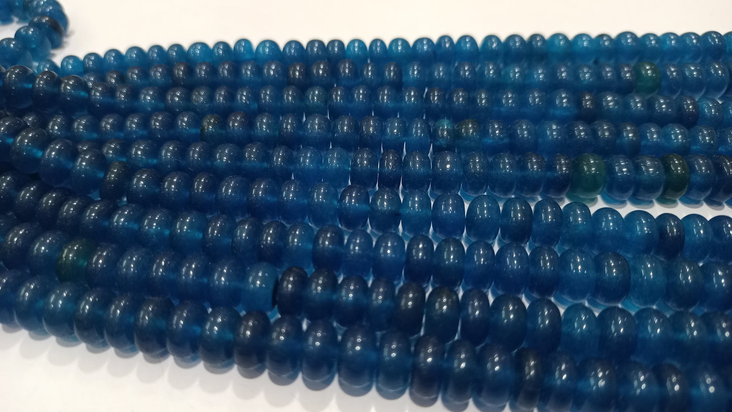 Natural Neon Apatite Rondelle Plain Smooth 8mm Gemstone Beads Sold Per Strand 8 Inches long Jewelry Making Beads