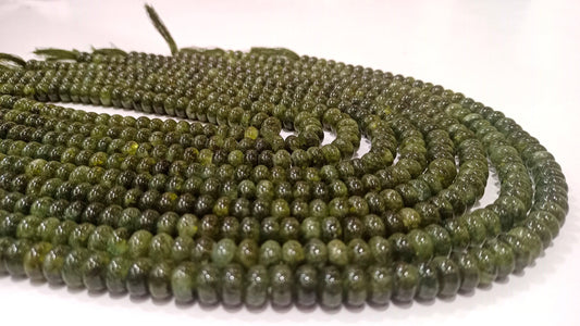 Natural Gemstone Green Tourmaline Quartz Rondelle plain smooth 8mm Beads Gemstone Beads Sold Per strand 8 inches Long