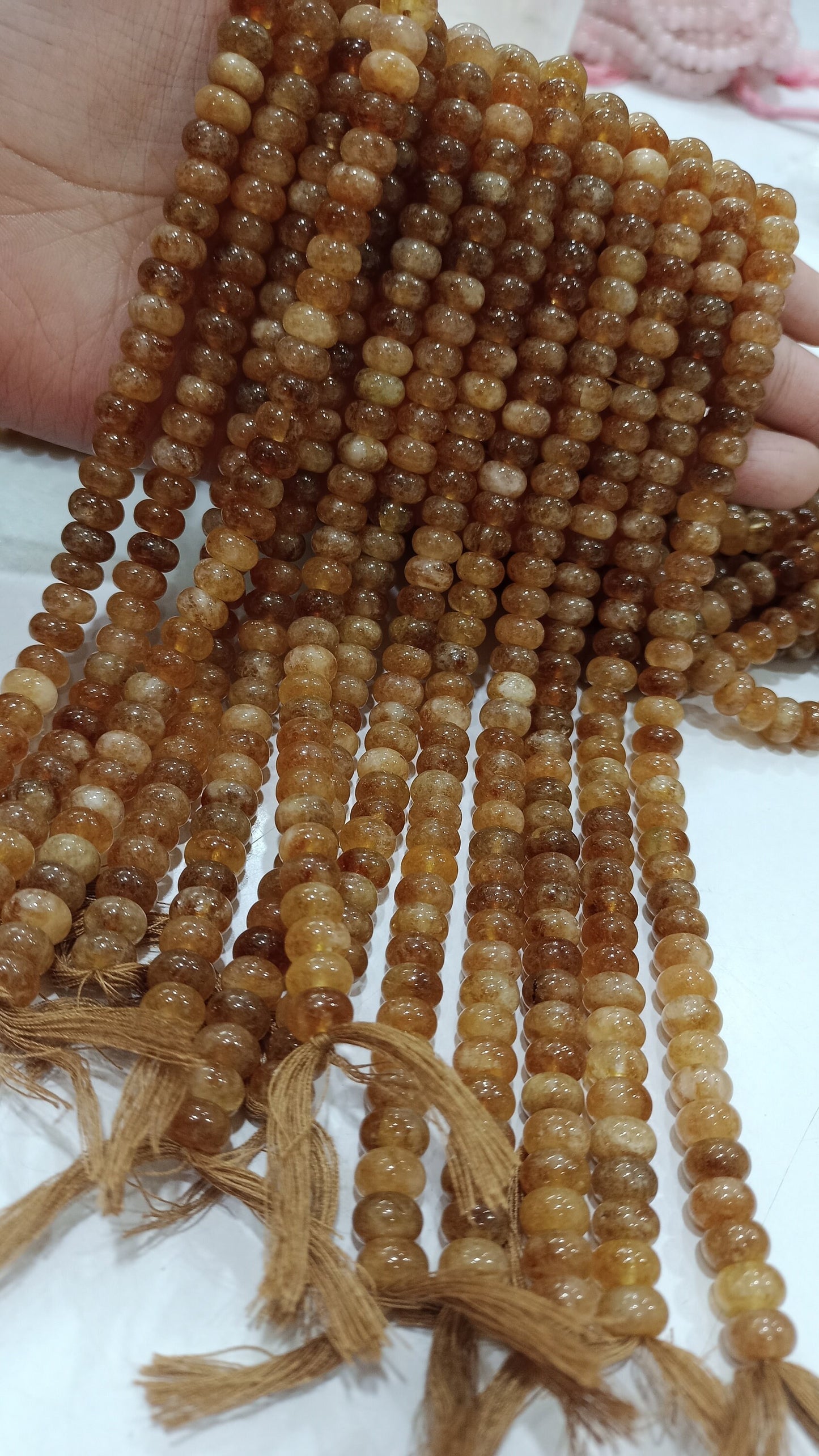 Natural Sunstone Rondelle Plain Smooth 8mm Gemstone Beads Sold per Strand 8 inches Long Great Quality Jewelry Making Beads