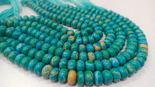 Fordite Agate Multi Color Gemstone Rondelle Plain Smooth Beads Sold per Strand 8 inches Long Necklace and bracelet Making Beads choose size