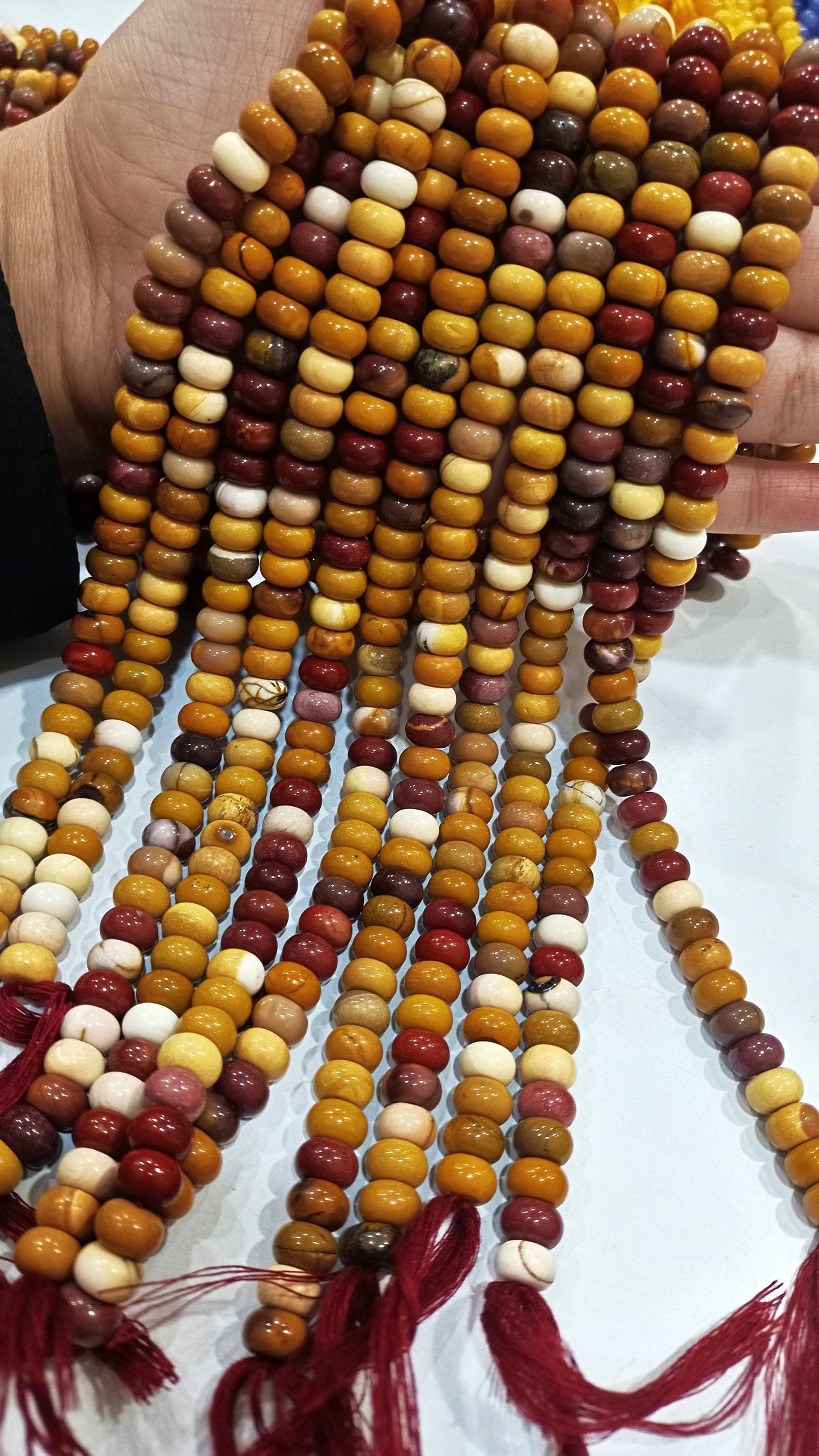 Natural Mookaite Stone Rondelle Plain Smooth 8mm Gemstone Beads Sold Per Strand 8 Inches Long Great Quality Beads