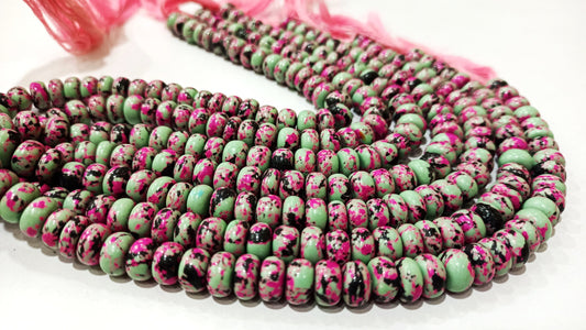 Fordite Agate Multi Color Gemstone Rondelle Plain Smooth Beads Sold per Strand 8 inches Long Necklace and bracelet Making Beads choose size