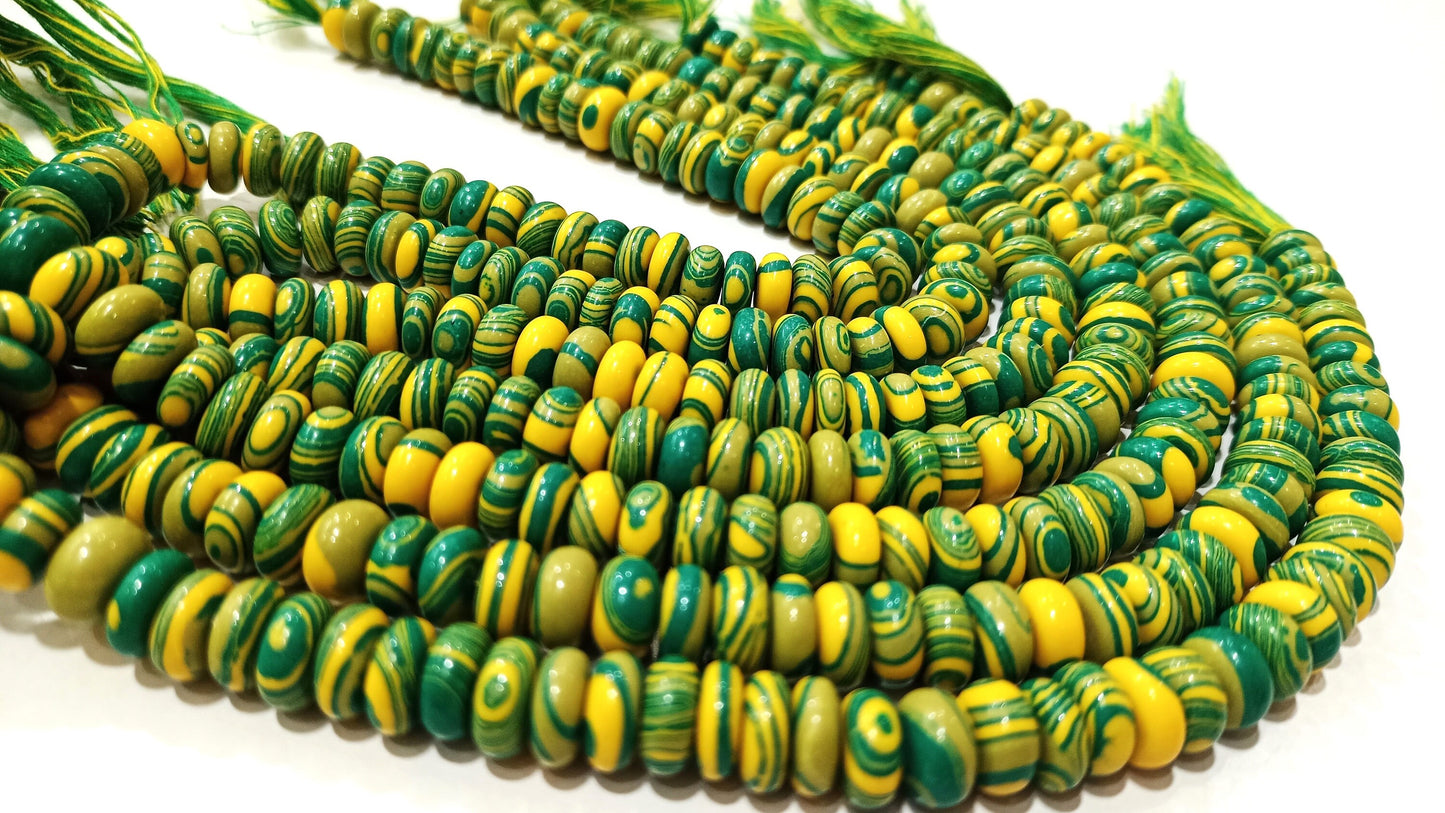 Fordite Agate Multi Color Gemstone Rondelle Plain Smooth Beads Sold per Strand 8 inches Long Necklace and bracelet Making Beads