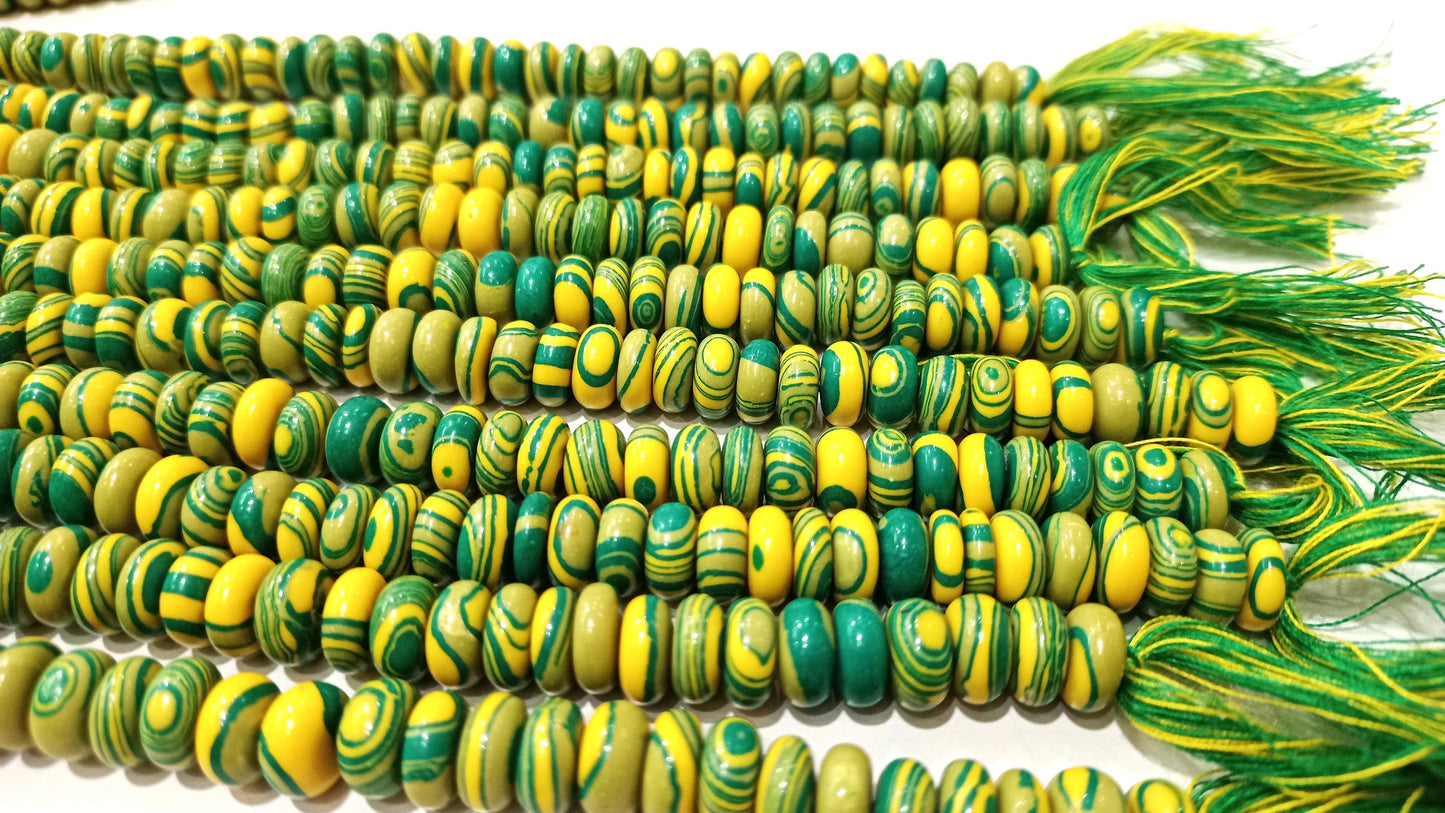 Fordite Agate Multi Color Gemstone Rondelle Plain Smooth Beads Sold per Strand 8 inches Long Necklace and bracelet Making Beads