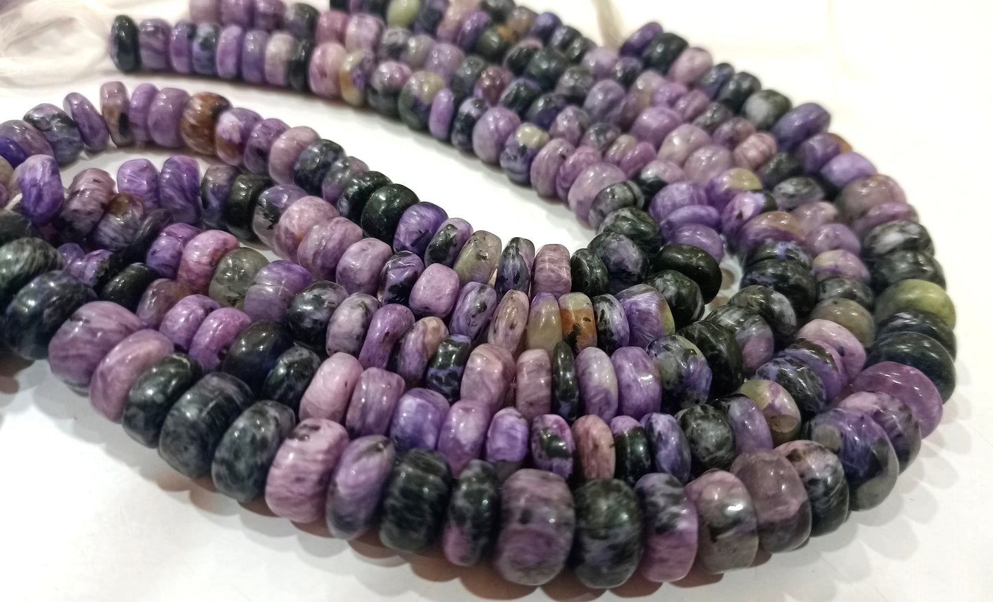 Natural Gemstone Charoite Rondelle Plain Smooth 9-10mm Beads Sold Per strand 8 inches Long Jewelry Making Beads