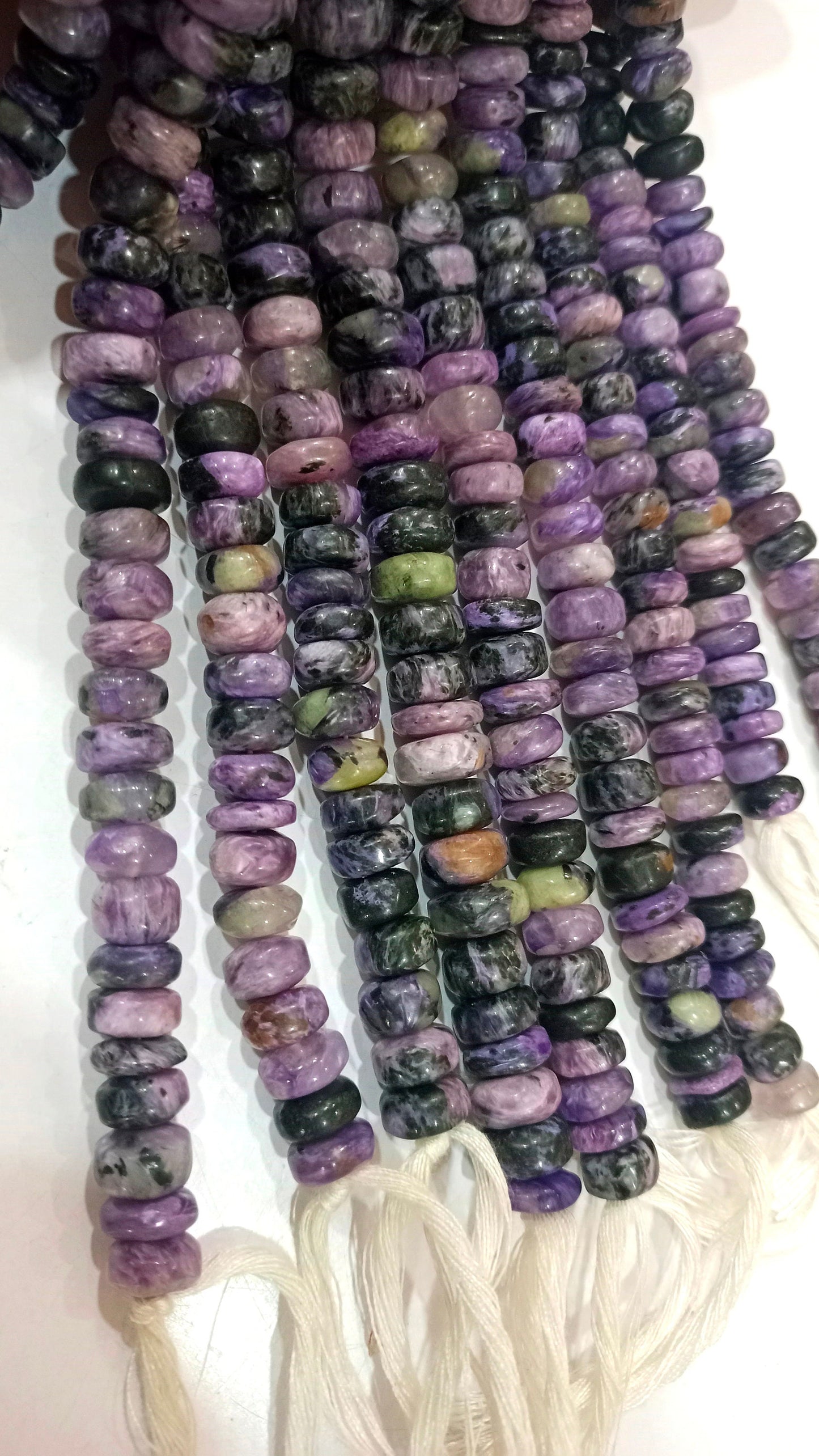 Natural Gemstone Charoite Rondelle Plain Smooth 9-10mm Beads Sold Per strand 8 inches Long Jewelry Making Beads