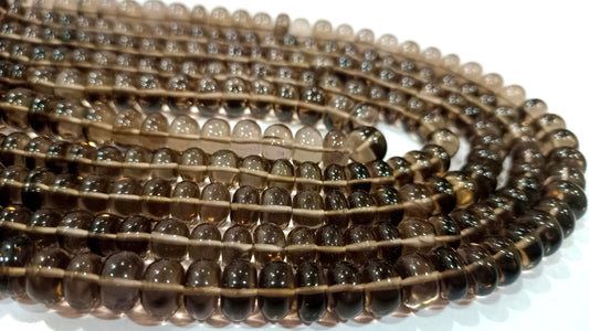 Natural Smoky Quartz Rondelle Plain Smooth 8mm Gemstone Beads Sold Per Strand 8 Inches Long Great Quality Jewelry Making Beads