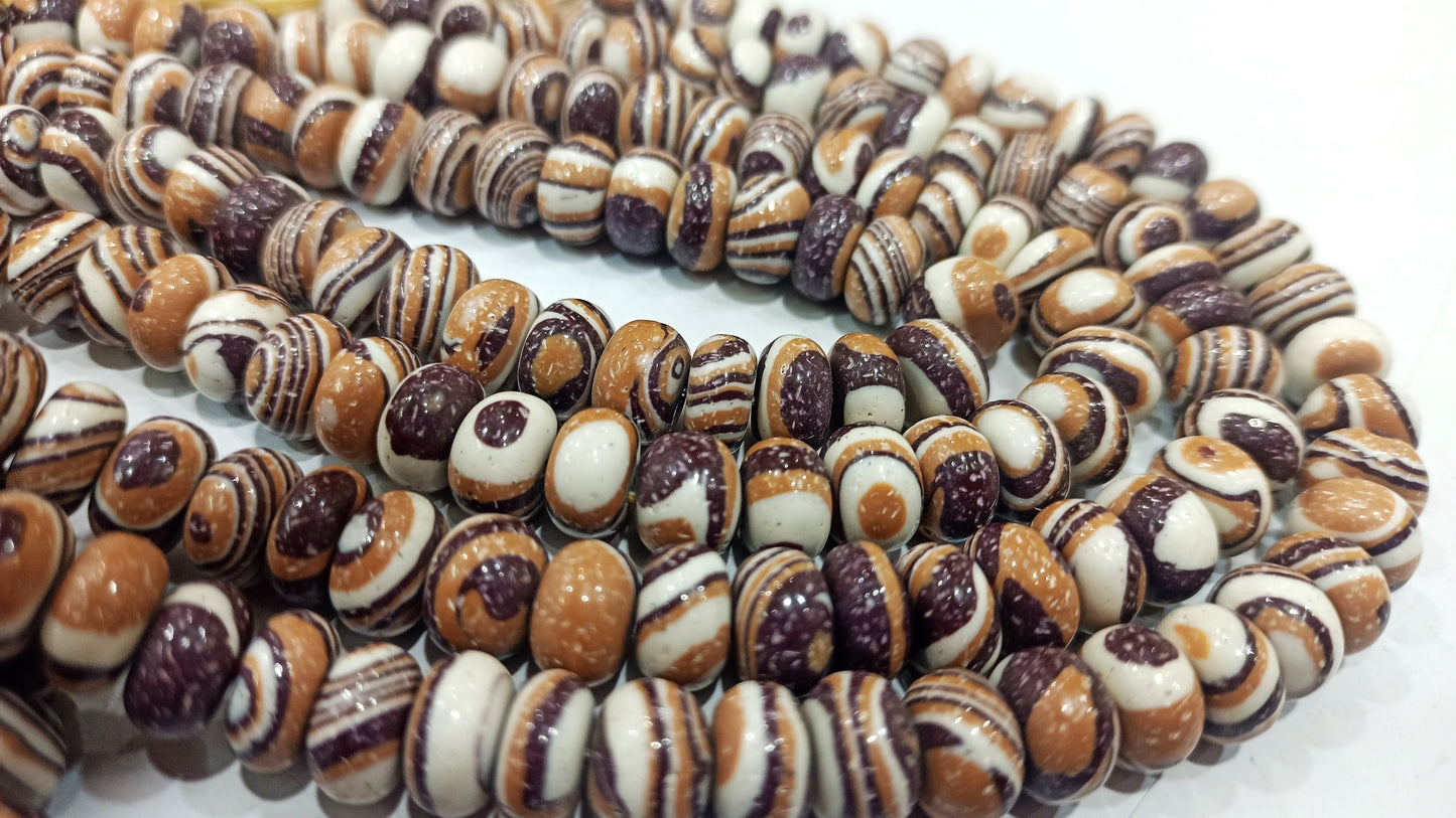 Fordite Agate Multi Color Gemstone Rondelle Plain Smooth 8mm Beads Sold per Strand 8 inches Long Necklace and bracelet Making Beads
