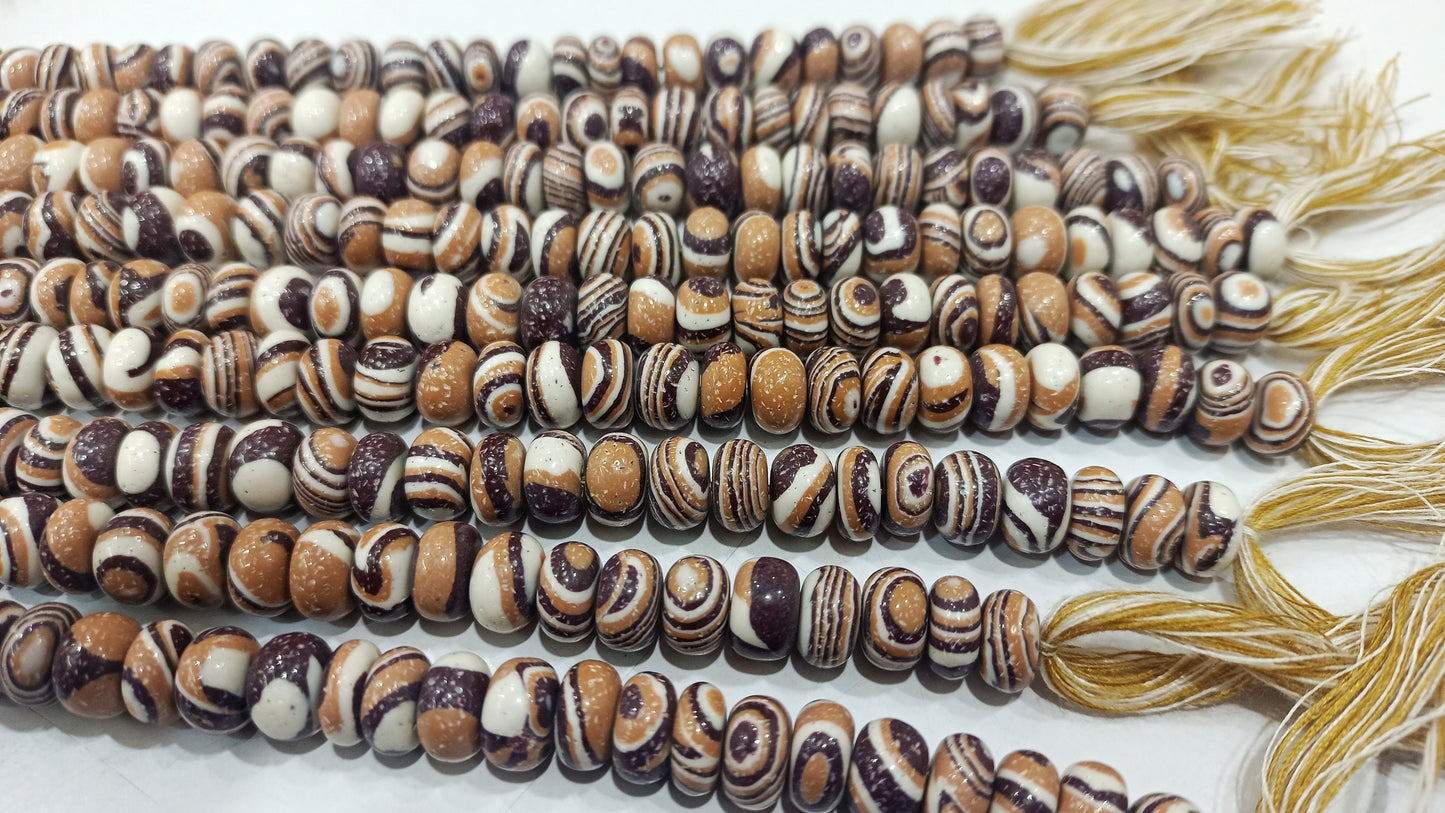 Fordite Agate Multi Color Gemstone Rondelle Plain Smooth 8mm Beads Sold per Strand 8 inches Long Necklace and bracelet Making Beads