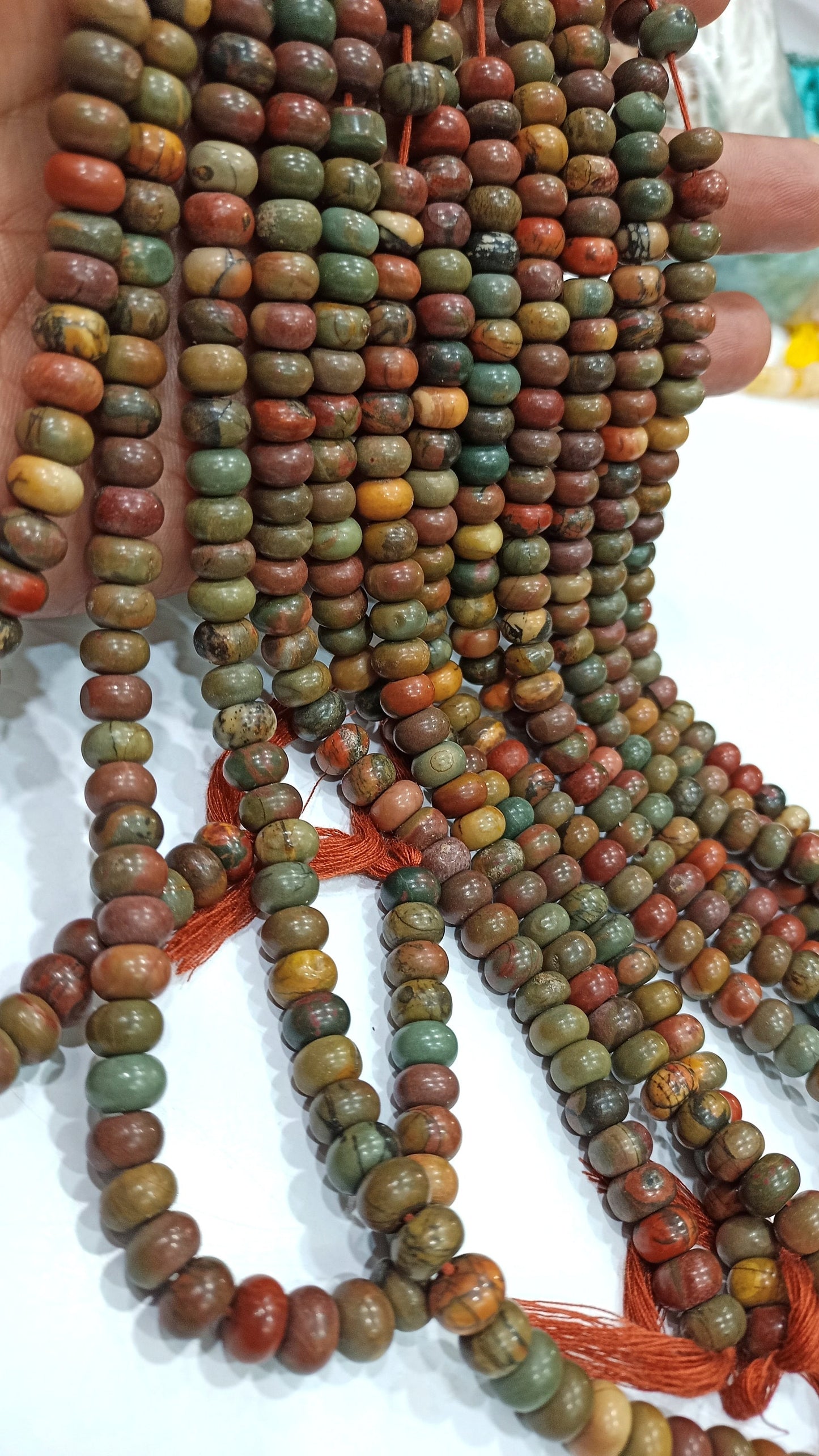 Natural Brown Jasper Rondelle Plain Smooth 8mm Gemstone Beads Sold Per Strand 8 Inches Long Jewelry Making Beads