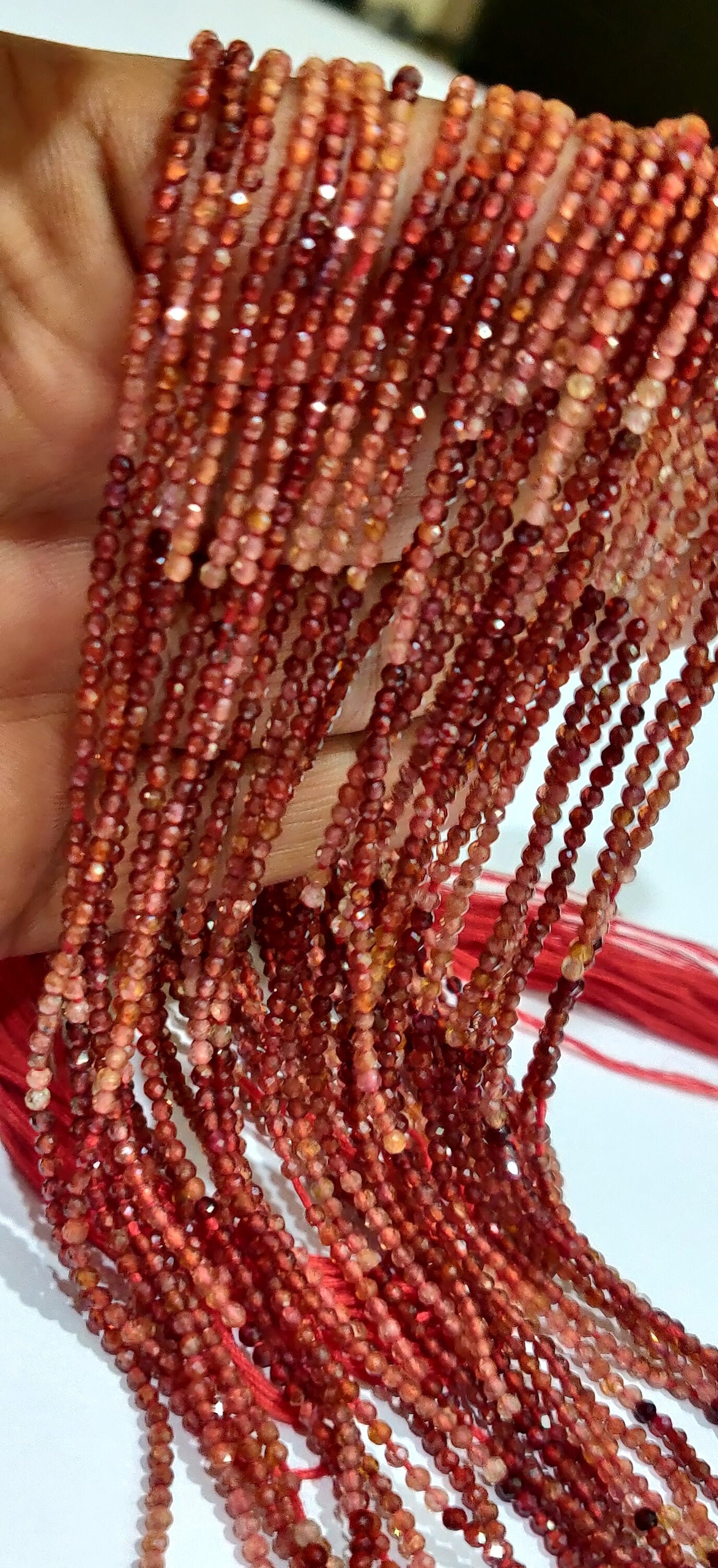 Natural Spinel Shaded Round Faceted 2mm Precious Beads Sold Per Strand 13 Inches Long Great Quality Beads