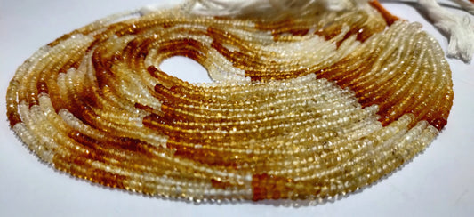 Natural Shaded Citrine Rondelle Faceted 3mm Beads Sold Per Strand 13 Inches Long Great Quality Beads