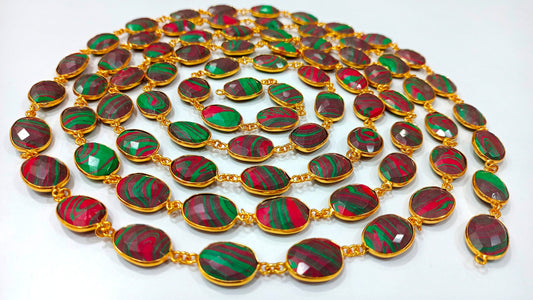 Fordite Quartz Free Shape  Briolette 10 to 15mm Bezel Connector Gemstone Chain Sold Per Foot Great Quality Chain