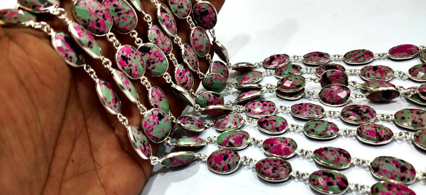 Fordite Quartz Free Shape  Briolette 10to15mm Bezel Connector Gemstone Chain Sold Per Foot Great Quality Chain