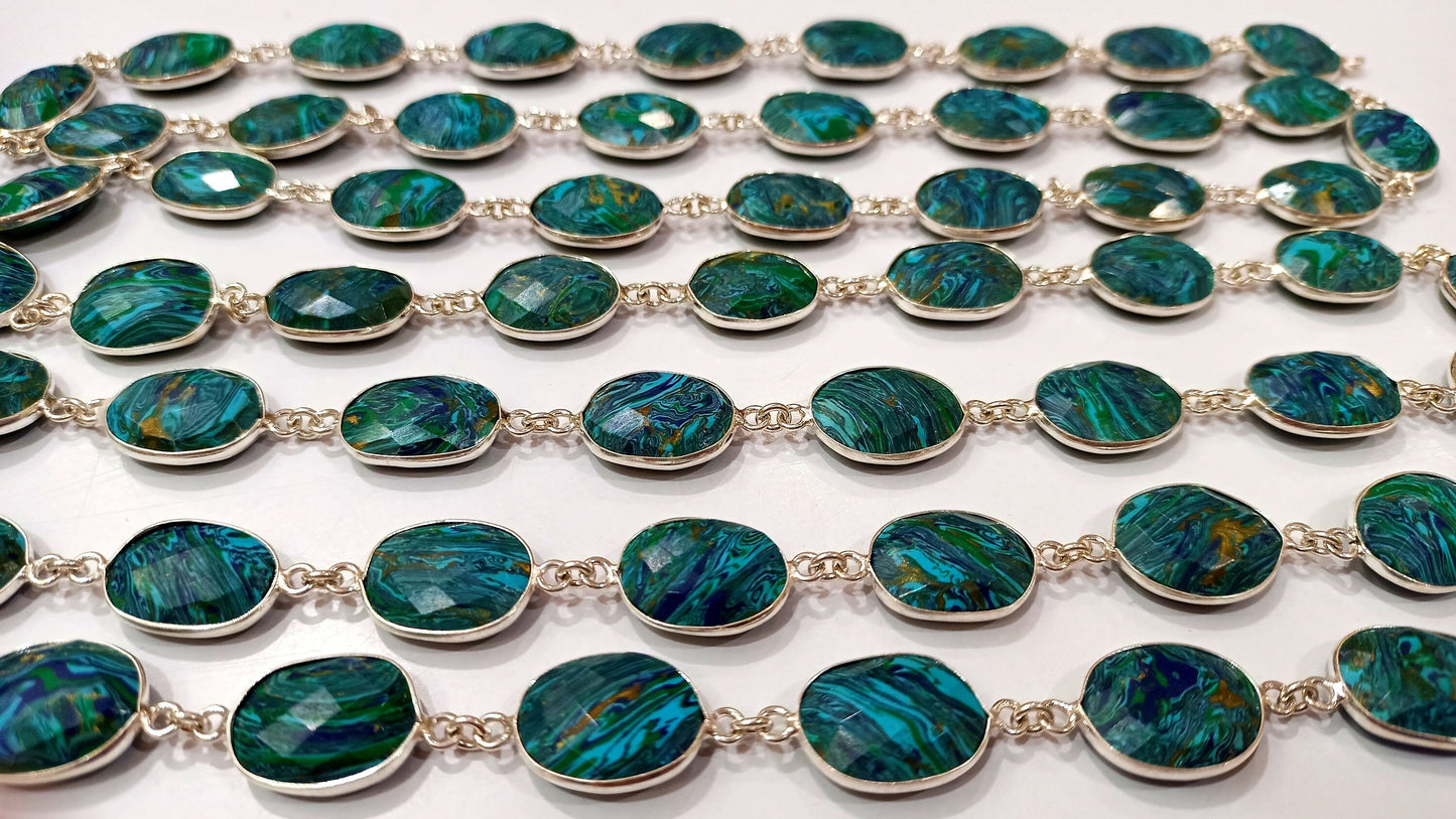 Fordite Quartz Free Shape  Briolette 10 to 15mm Bezel Connector Gemstone Chain Sold Per Foot Great Quality Chain