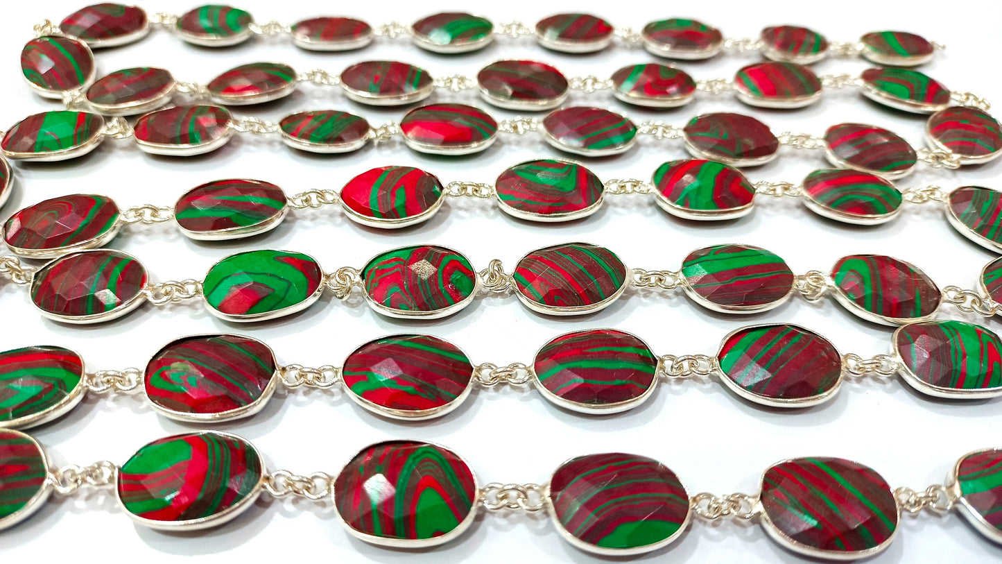 Fordite Quartz Free Shape  Briolette 10 to 15mm Bezel Connector Gemstone Chain Sold Per Foot Great Quality Chain