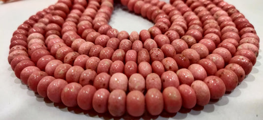 Natural Thulite Gemstone Rondelle Plain Smooth 8-9mm Beads Sold per Strand 8 Inches Long Great Quality rare stone beads