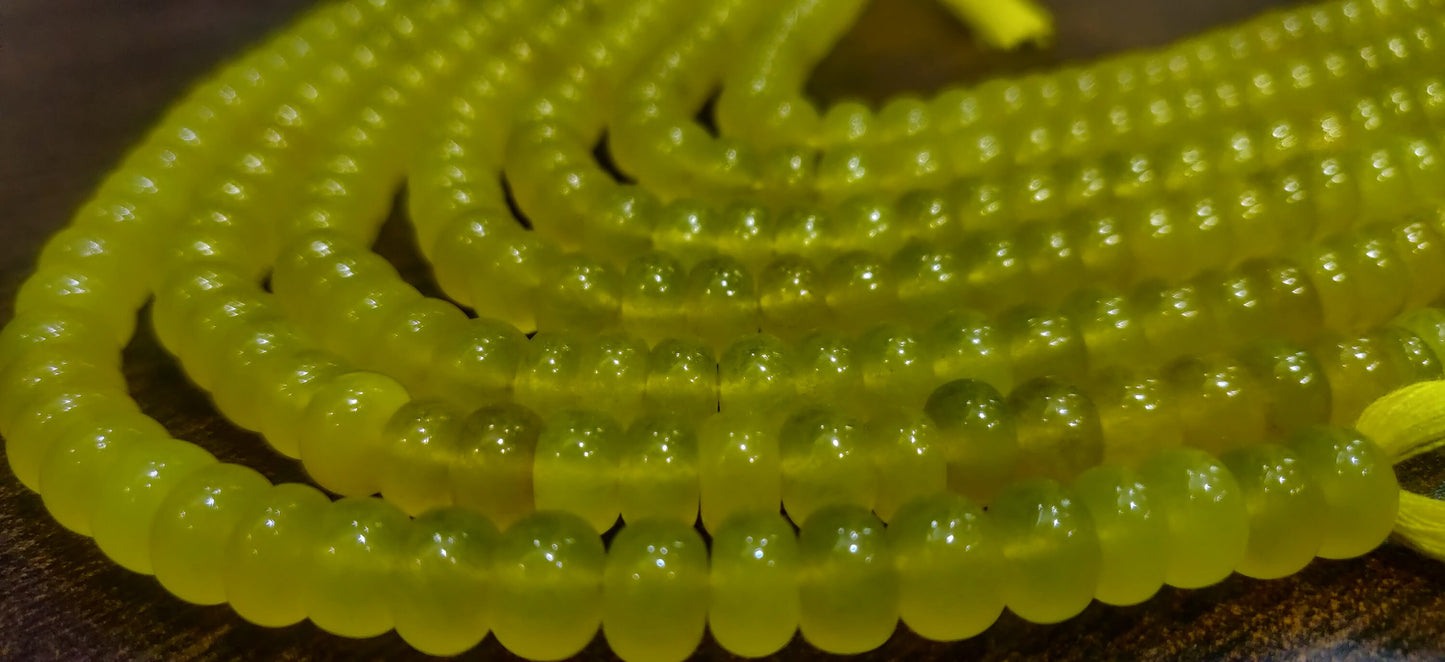 Lemon Green Onyx  Rondelle Plain Smooth 8mm Gemstone Beads Sold Per Strand 8 Inches Long Great Quality Beads