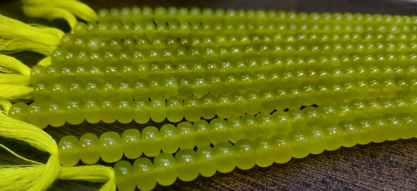 Lemon Green Onyx  Rondelle Plain Smooth 8mm Gemstone Beads Sold Per Strand 8 Inches Long Great Quality Beads
