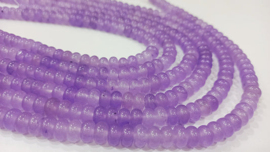 Natural Lavender Chalcedony Rondelle Plain Smooth 8mm Gemstone Beads Sold Per strand 8 Inches Long Jewelry Making Beads