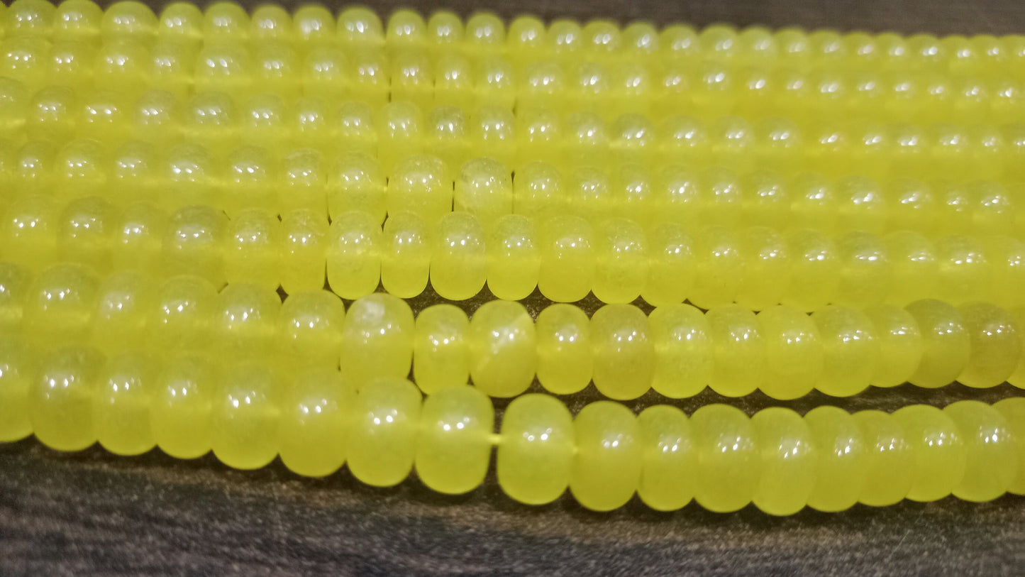 Natural yellow Onyx Rondelle Plain Smooth 8mm Gemstone Beads Sold Per Strand 8 inches Long