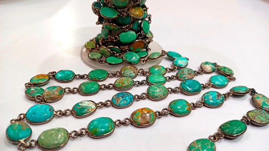 Natural Arizona Turquoise Free Shape Plain Cabochon 8 to 14mm Bezel Connector Chain Sold Per Foot Untreated Gemstones