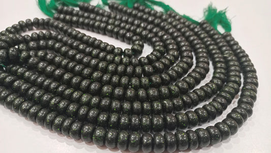 Natural Green  Sandstone Rondelle Plain Smooth 8mm Beads sold Per Strand 8 inches Long Great Quality Beads