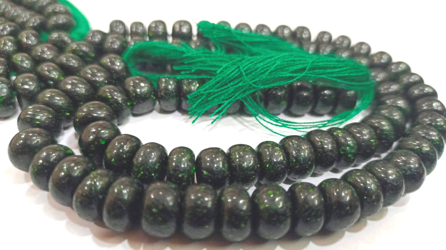 Natural Green  Sandstone Rondelle Plain Smooth 8mm Beads sold Per Strand 8 inches Long Great Quality Beads