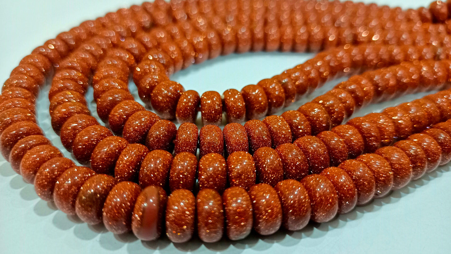 Natural Golden Sandstone Rondelle Plain Smooth 8mm Beads sold Per Strand 8 inches Long Great Quality Beads