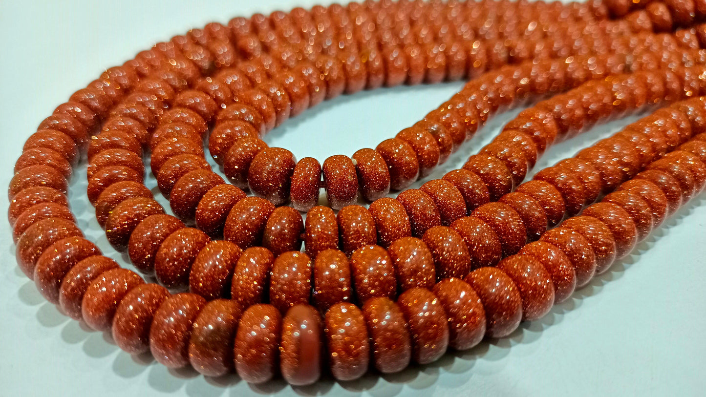 Natural Golden Sandstone Rondelle Plain Smooth 8mm Beads sold Per Strand 8 inches Long Great Quality Beads