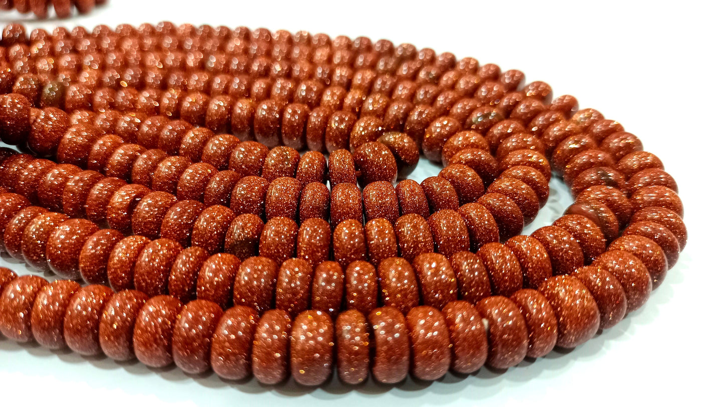 Natural Golden Sandstone Rondelle Plain Smooth 8mm Beads sold Per Strand 8 inches Long Great Quality Beads