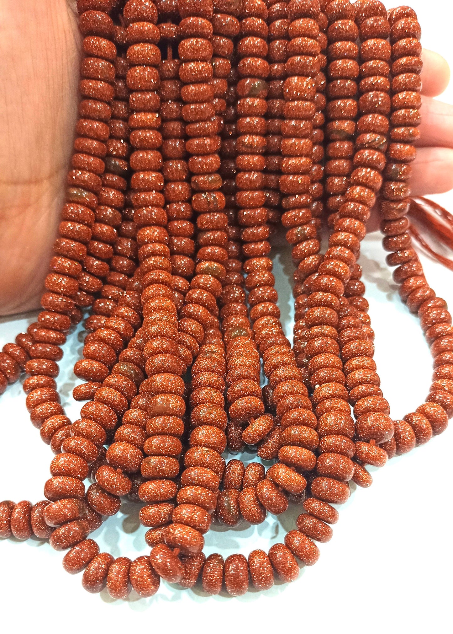 Natural Golden Sandstone Rondelle Plain Smooth 8mm Beads sold Per Strand 8 inches Long Great Quality Beads
