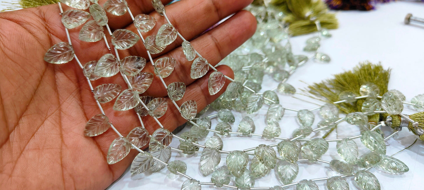 Natural Gemstone Hand Carved Leaf Shape 8x12mm to 10x15mm Briolette beads Sold per strand 8 inches long