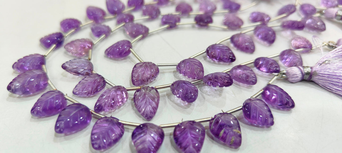 Natural Gemstone Hand Carved Leaf Shape 8x12mm to 10x15mm Briolette beads Sold per strand 8 inches long
