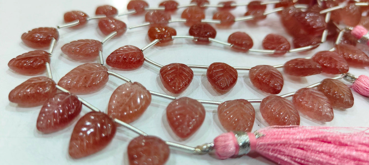 Natural Gemstone Hand Carved Leaf Shape 8x12mm to 10x15mm Briolette beads Sold per strand 8 inches long