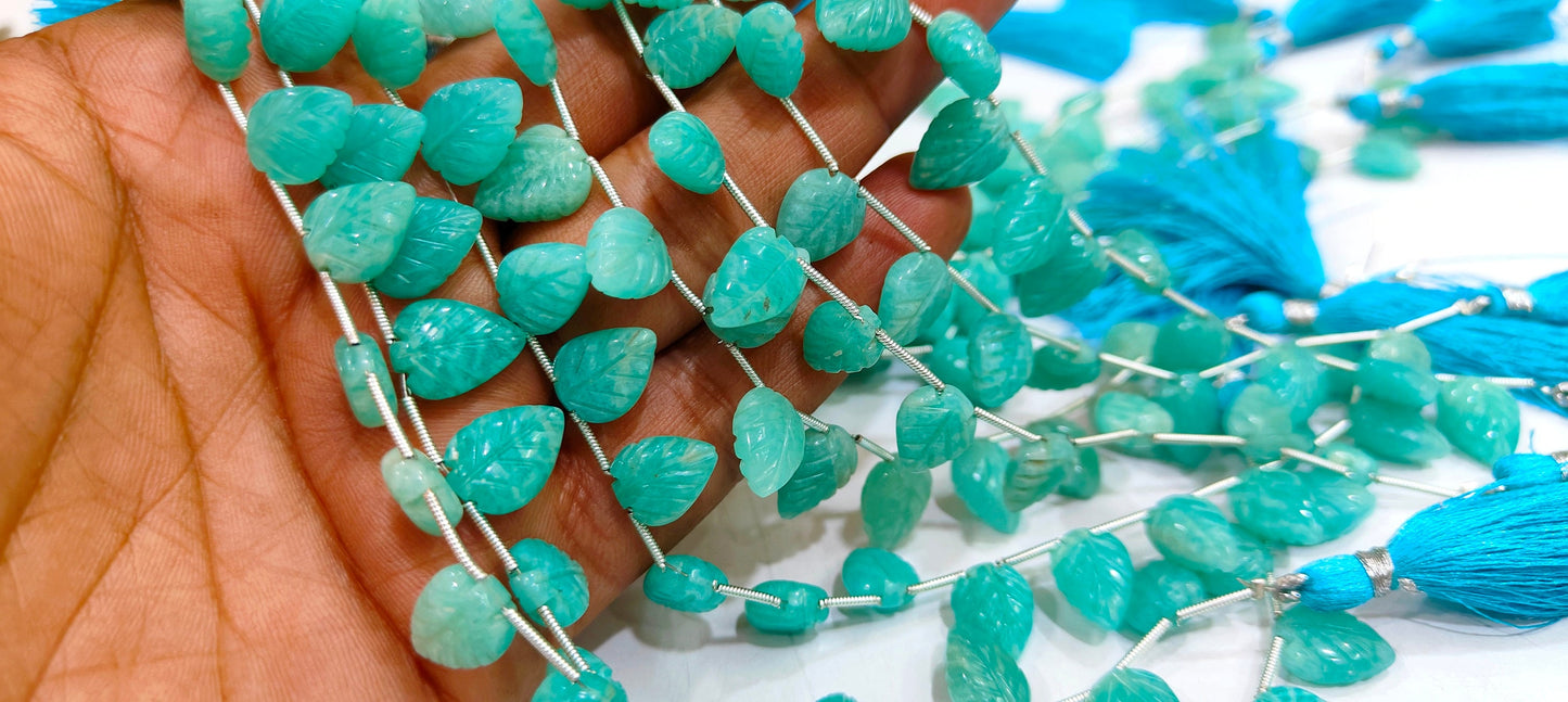 Natural Gemstone Hand Carved Leaf Shape 8x12mm to 10x15mm Briolette beads Sold per strand 8 inches long