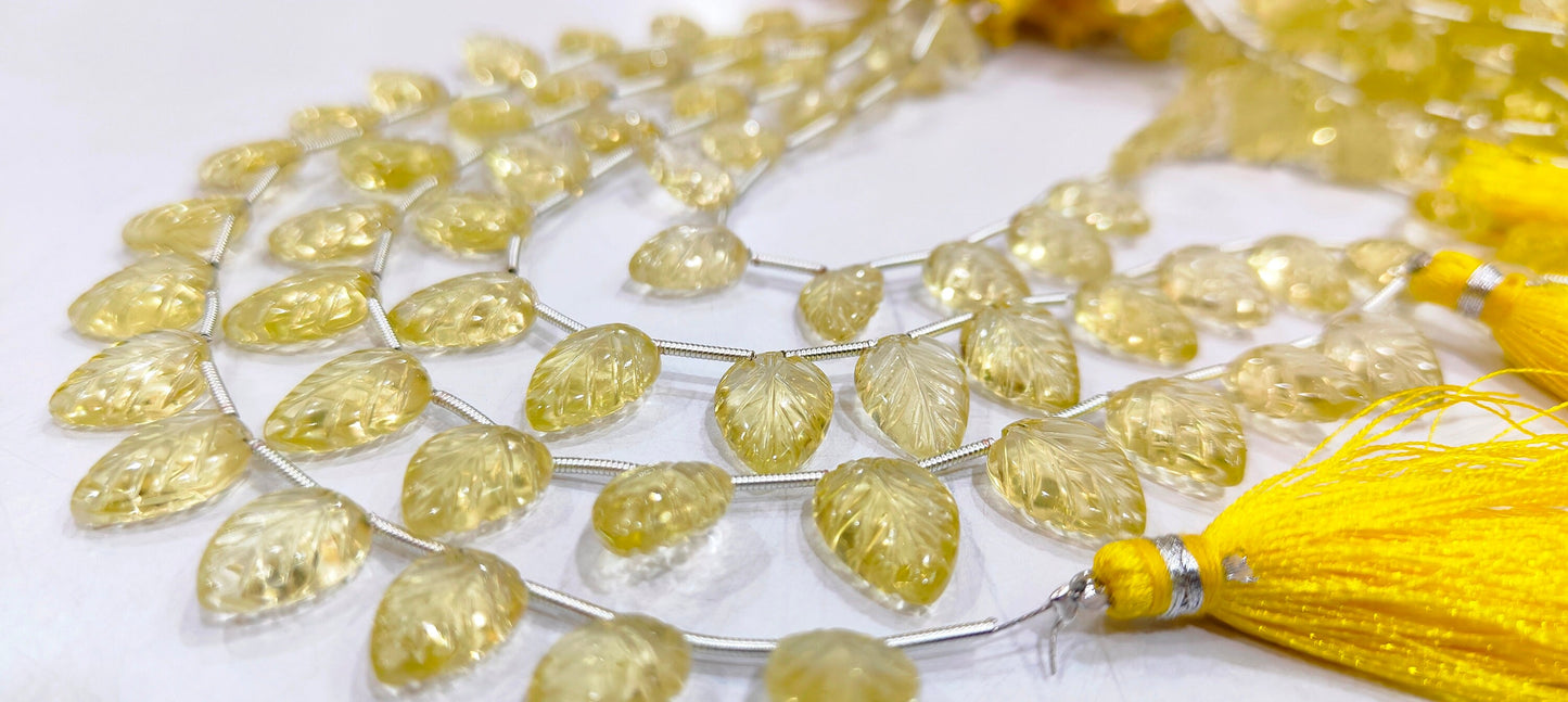 Natural Gemstone Hand Carved Leaf Shape 8x12mm to 10x15mm Briolette beads Sold per strand 8 inches long