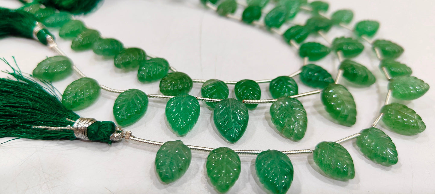 Natural Gemstone Hand Carved Leaf Shape 8x12mm to 10x15mm Briolette beads Sold per strand 8 inches long