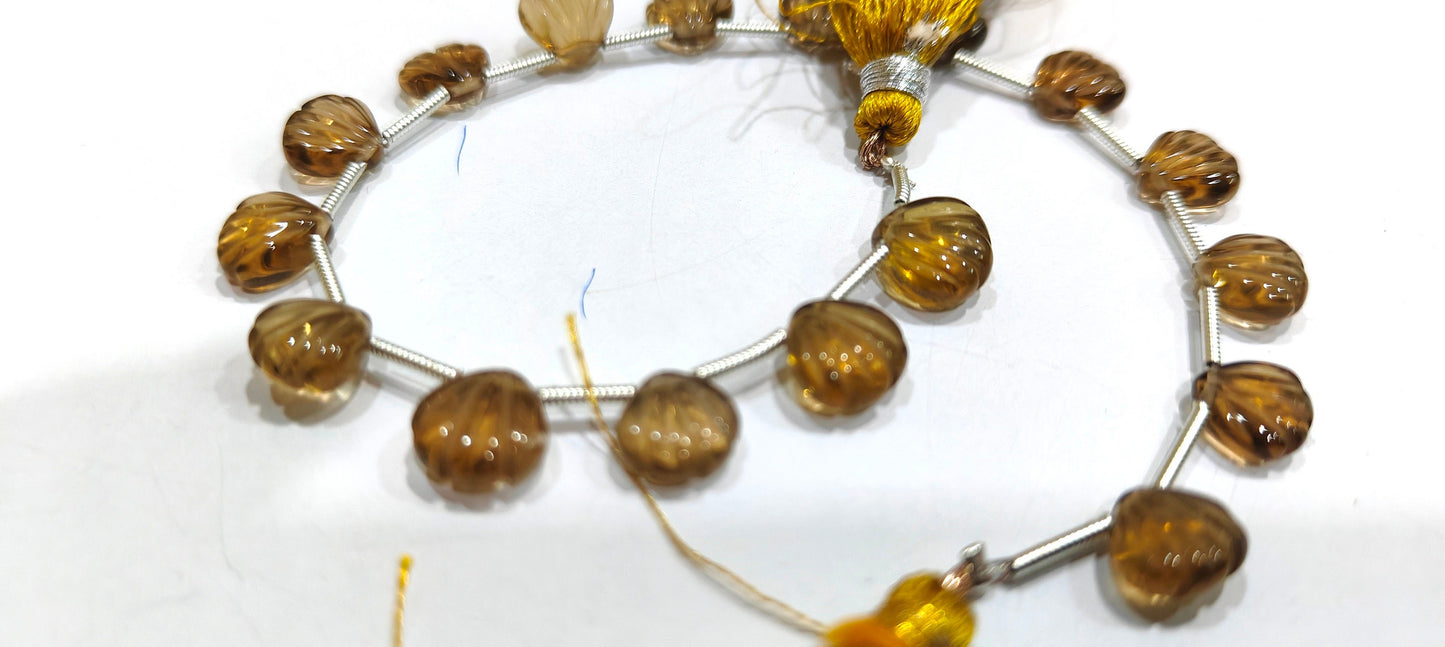 Natural Gemstones Hand Carved Heart Shape 8-9mm  Briolette beads Sold per strand 8 inches long Jewelry making beads