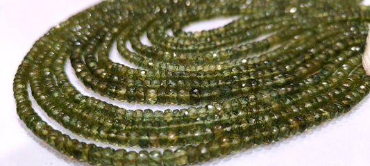 Natural Green Apatite Rondelle Faceted 4 to 5mm Beads Strand 14 inches long Best Quality Wholesale prices jewelry making gemstone beads