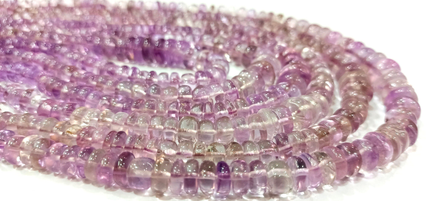 Natural Pink Amethyst German Cut Plain Smooth 6 to 9mm Graduated Beads best Quality Beads Strand 16 inches Long Wholesale Prices