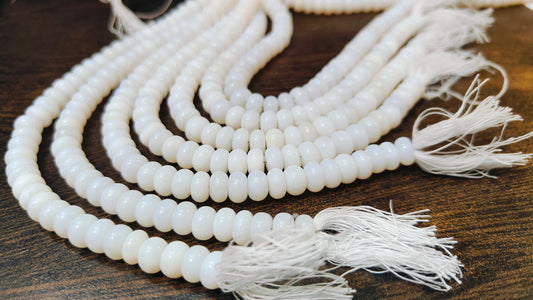 Natural White opal Quartz Rondelle Plain Smooth 8mm Beads Sold Per Strand 8 inches Long Great Quality Beads