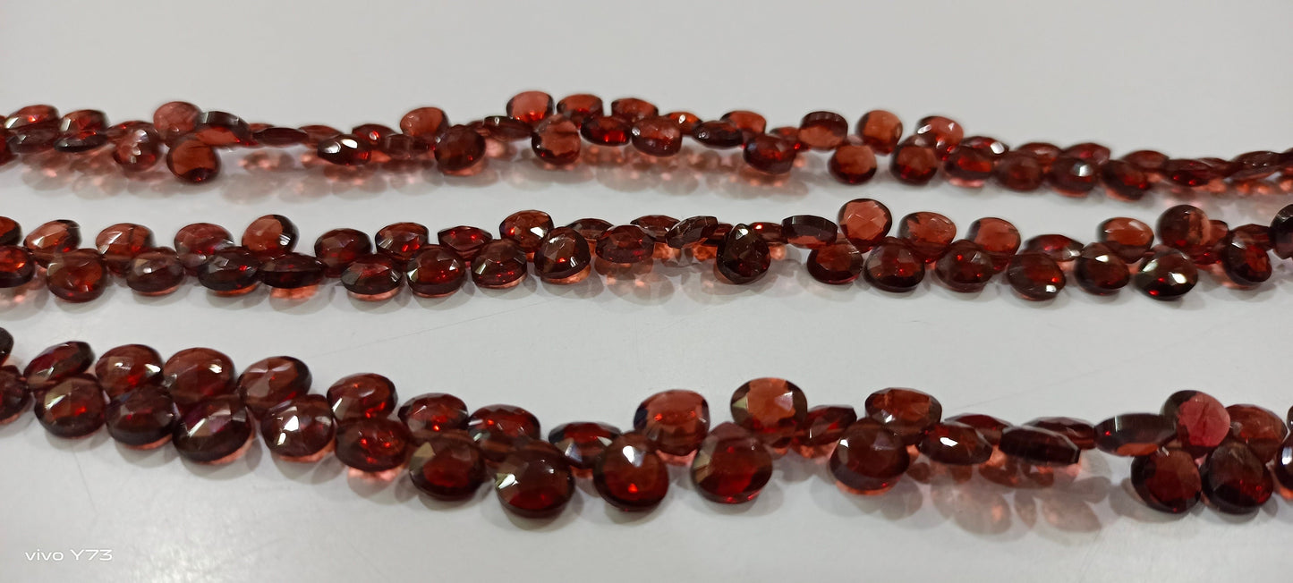 Natural Mozambique Garnet Heart Shape 4-5mm Beads Micro Faceted Strand 8 Inch Long,approx.48 to 52 beads per string Wholesale Rate