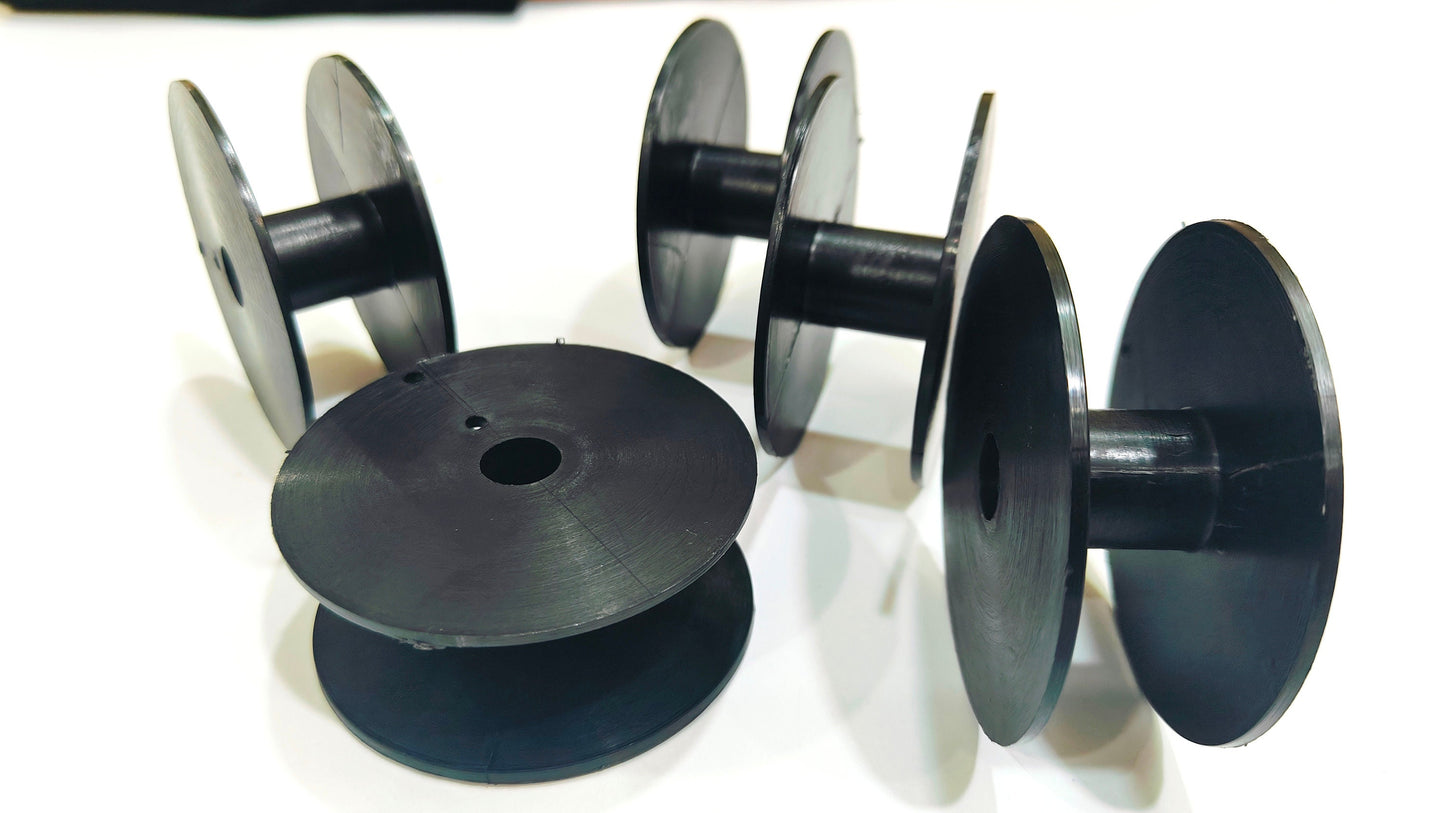 Black Nylon Plastic Coil Winding Spools Empty Wire Thread String Bobbin For Craft Rope Chain Rolls for Ribbon Tape Leather Cord  Per Piece