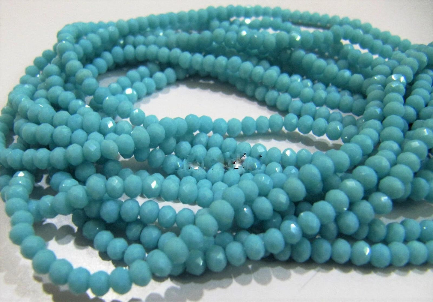 Amazonite Hydro quartz Rondelle Faceted 3-4 mm Beads Strand 13 inches long High Quality Wholesale Prices Jewelry making  beads