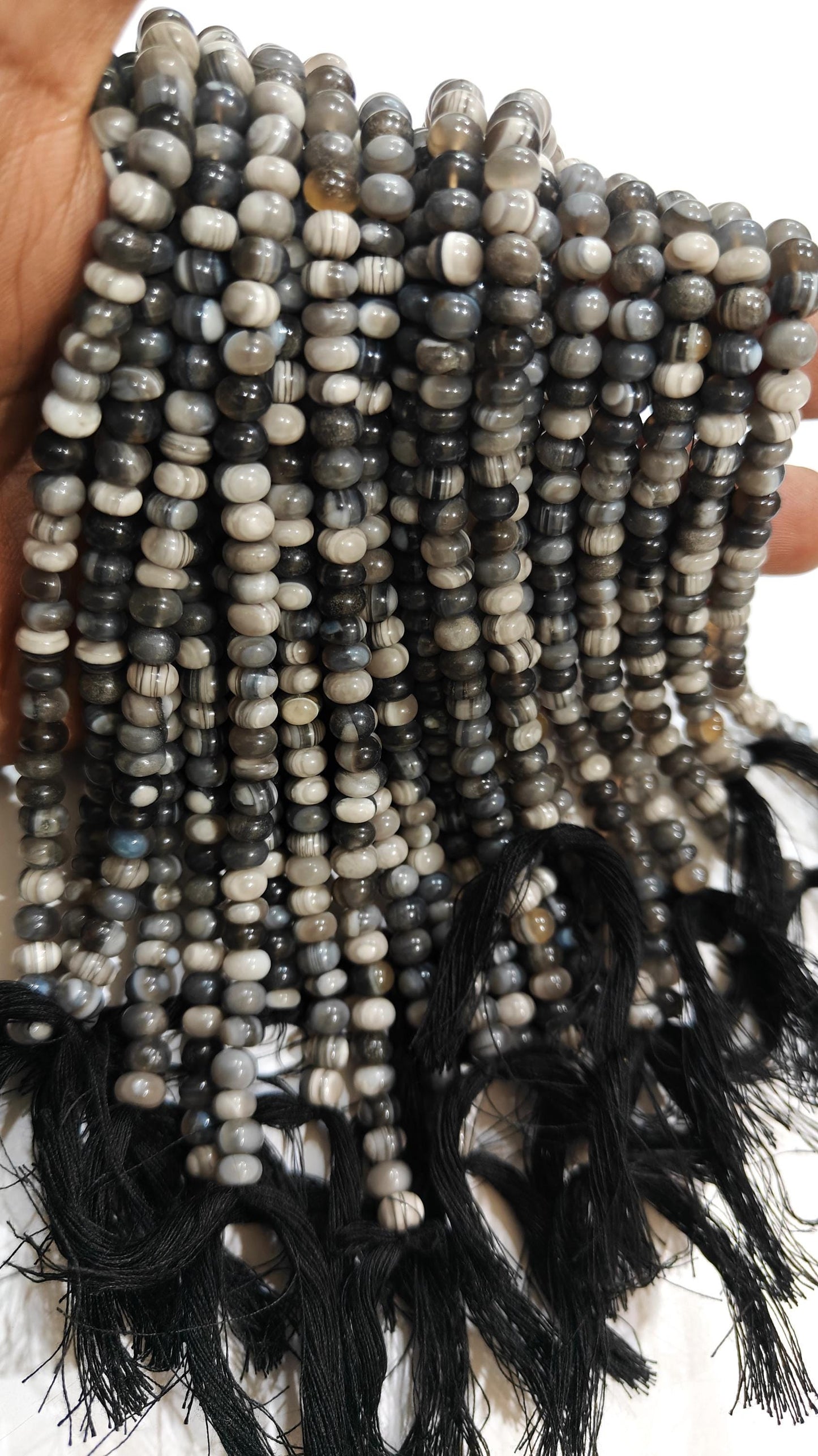 Natural Grey Opal Rondelle Plain 8mm Gemstone Beads Sold Per Strand 8 Inches Long Great Quality Wholesale Beads