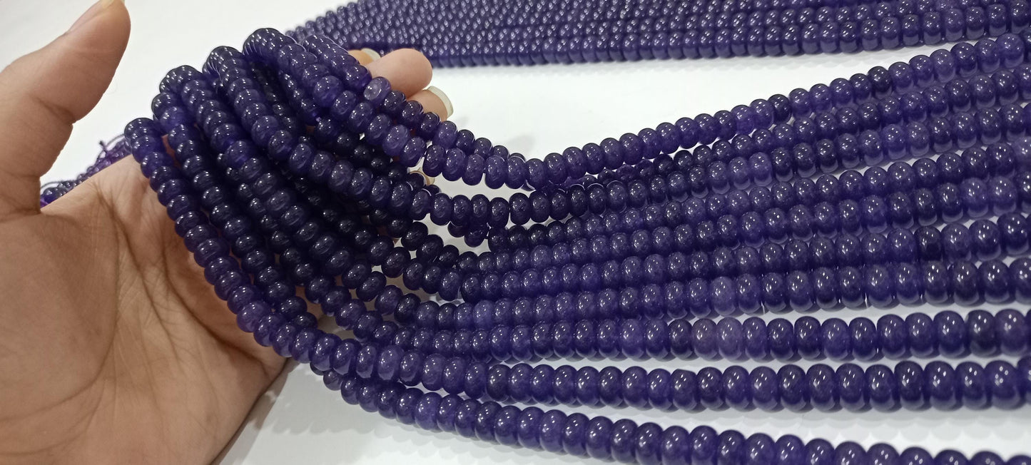 Natural Amethyst Quartz Rondelle Plain Smooth 8mm Beads Sold Per Strand 8 inches Long Great Quality Beads