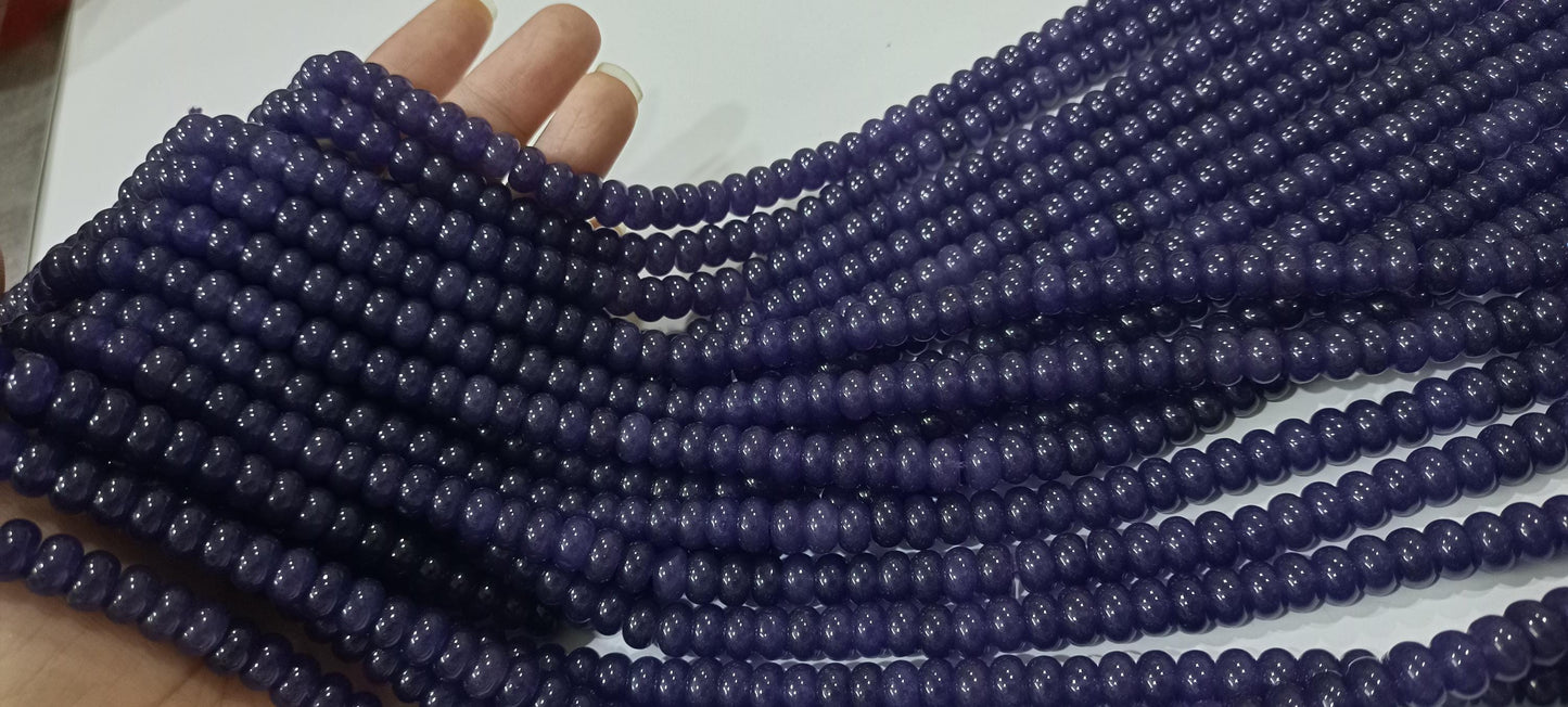 Natural Amethyst Quartz Rondelle Plain Smooth 8mm Beads Sold Per Strand 8 inches Long Great Quality Beads