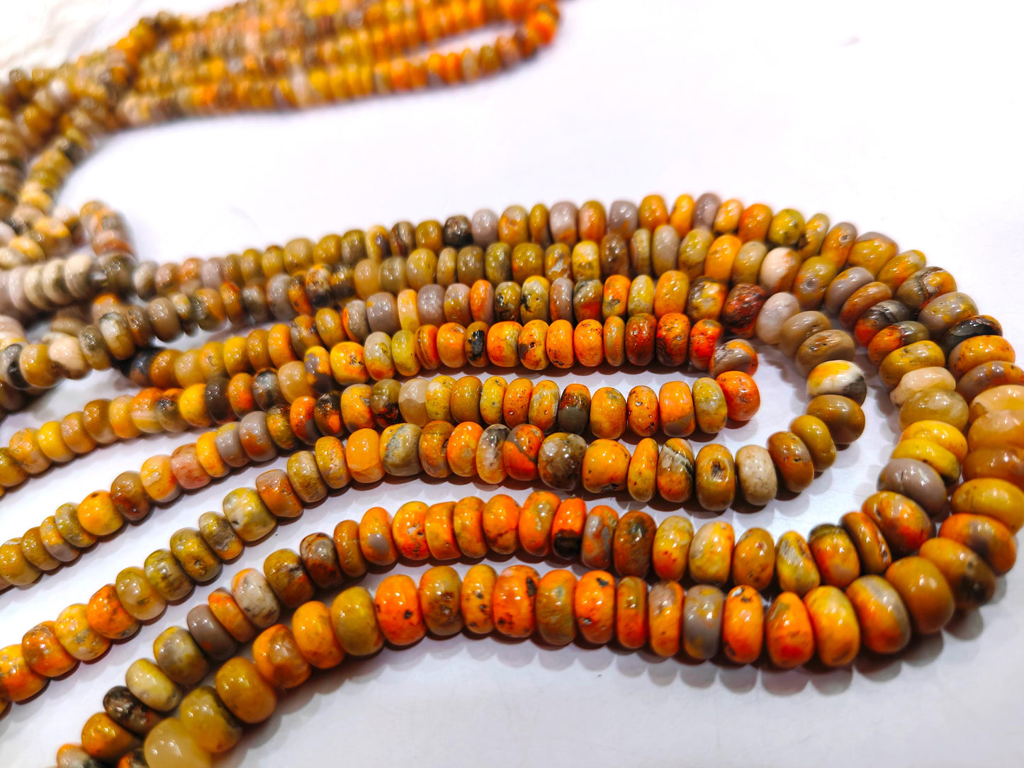 Natural Yellow Jasper Rondelle Plain smooth 8mm Beads Sold per strand 8 inches long Great Quality Beads